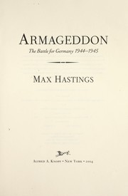 Cover of: Armageddon | Max Hastings
