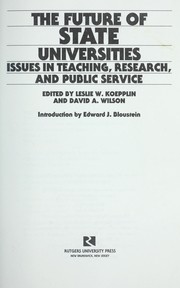 Cover of: The Future of state universities: issues in teaching, research, and public service