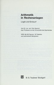 Cover of: Arithmetik in Rechenanlagen by Otto Spaniol