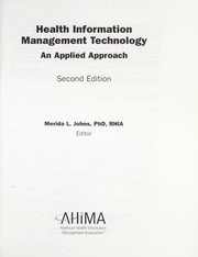Cover of: Health information management technology: an applied approach