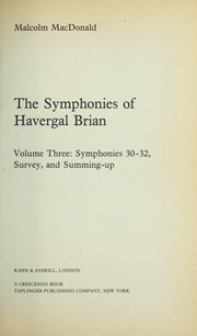 Cover of: Symphonies of Havergal Brian