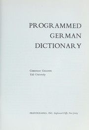 Cover of: Programmed German dictionary.