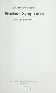 Bruckner symphonies by Philip Barford