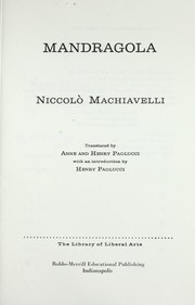 Cover of: Mandragola by Henry Paolucci, Anne A. Paolucci, Niccolò Machiavelli
