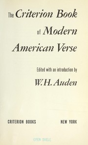 Cover of: The Criterion book of modern American verse