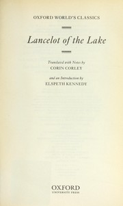 Cover of: Lancelot of the Lake by translated with notes by Corin Corley and an introduction by Elspeth Kennedy