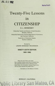 Cover of: Twenty-Five Lessons in Citizenship by D. L. Hennessey