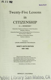 Cover of: Twenty-Five Lessons in Citizenship by D. L. Hennessey, D. L. Hennessey