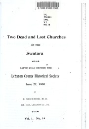 Cover of: Two dead and lost churches of the Swatara