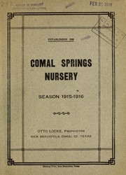 Cover of: Comal Springs Nursery: season 1915-1916