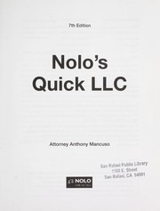 Cover of: Nolo's quick LLC