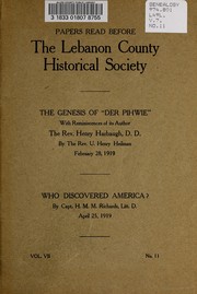 Papers read before the Lebanon County Historical Society by U. Henry Heilman