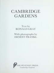 Cover of: Cambridge gardens