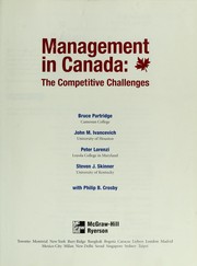 Cover of: Management in Canada : the competitive challenges by 