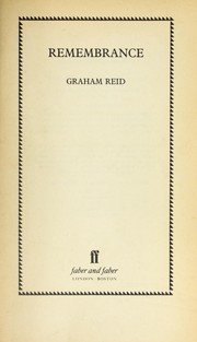 Cover of: Remembrance by J. Graham Reid