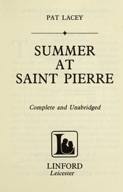 Cover of: Summer at Saint Pierre by Pat Lacey