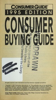 Cover of: Consumer Buying Guide 1995: Buying the Best-Rated Cars, TVs, VCRs... (Consumer Guide)