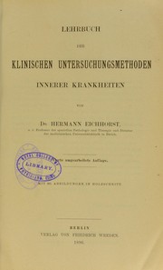 Cover of: Lehrbuch der klinischen Untersuchungsmethoden innerer Krankheiten