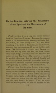Cover of: The relation between the movements of the eyes and the movements of the head: : being the fourth Robert Boyle Lecture delivered before the Oxford University Junior Scientific Club on Monday, May 13, 1895