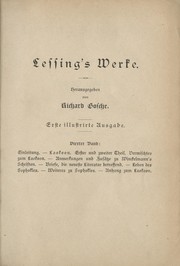Cover of: Lessing's werke by Gotthold Ephraim Lessing