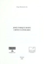 Cover of: José Enrique Rodó : crítico literario by 