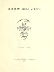 Cover of: Borron genealogy