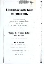 Cover of: Lebanon County in the French and Indian War