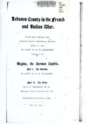 Lebanon County in the French and Indian War by Henry Melchior Muhlenberg Richards