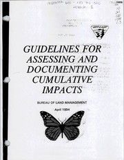 Cover of: Guidelines for assessing and documenting cumulative impacts