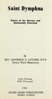 Cover of: Saint Dymphna by Lawrence G. Lovasik