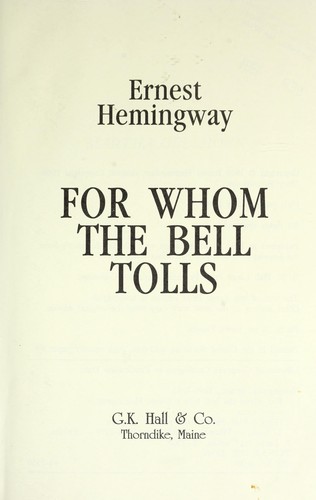 for whom the bell tolls by ernest hemingway