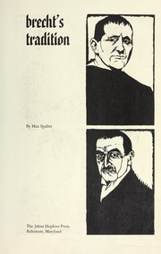 Cover of: Brecht's tradition. by Max Spalter, Max Spalter