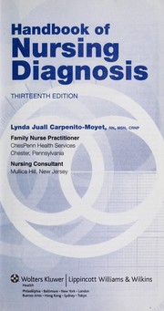 Cover of: Handbook of nursing diagnosis by Lynda Juall Carpenito