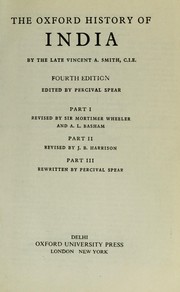 Cover of: The Oxford history of India by Vincent Arthur Smith
