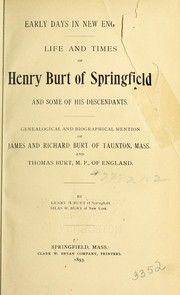 Early Days in New England by Henry M. Burt