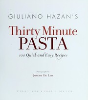 Cover of: The thirty minute pasta cookbook by Giuliano Hazan