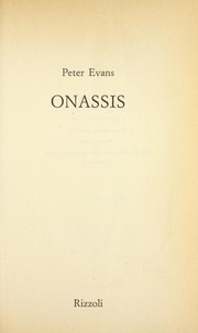 Cover of: Onassis by Evans, Peter