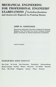 Cover of: Mechanical engineering for professional engineers