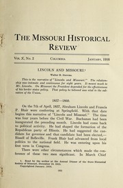 Cover of: The Missouri historical review: January, 1916