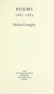 Poems, 1963-83 by Michael Longley