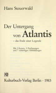 Cover of: Der Untergang von Atlantis : das Ende einer Legende by 