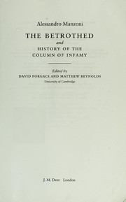 Cover of: The betrothed ; and, History of the column of infamy