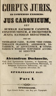 Cover of: Corpus juris in compendio exhibens ...