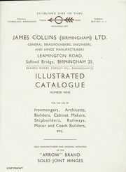 Illustrated Catalogue. General Brassfoundry by James Collins (Birmingham) Ltd.