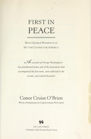 Cover of: First in peace by Conor Cruise O’Brien