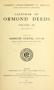 Calendar of Ormond deeds, 1172- by Ormonde Marquises of.