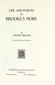 Cover of: Life and poems of Brookes More