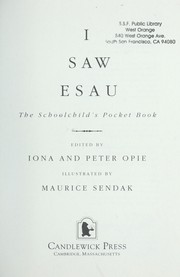Cover of: I saw Esau : the schoolchild's pocket book by 
