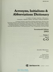 Cover of: New Acronyms Initialisms & Abb (New Acronyms, Initialisms & Abbreviations Dictionary) by Jennifer Mossman
