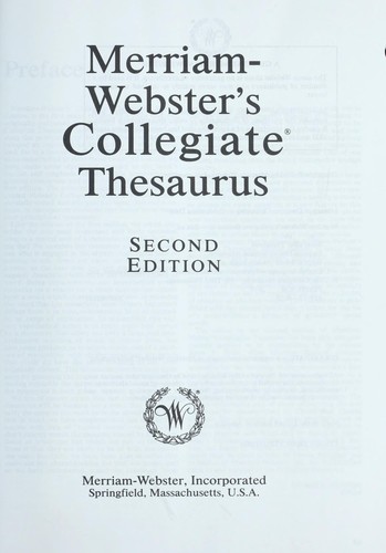 Merriam-Webster's collegiate thesaurus by Merriam-Webster